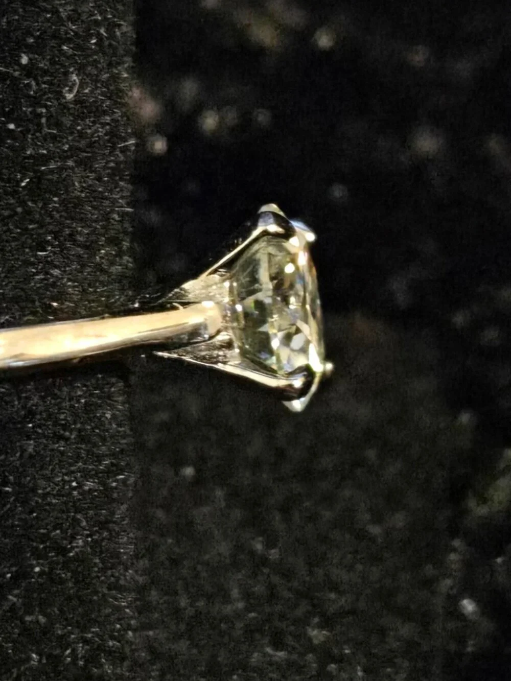 Verified and GRA certified 1ct solitaire SILVER engagement ring size 7..26007